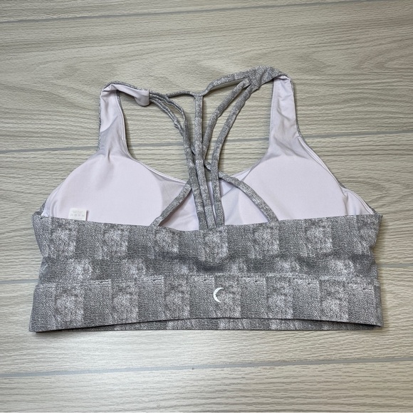 Zyia Active Gray White Strappy Racerback  Sports Bra Removable Pads Size XL - Picture 3 of 9